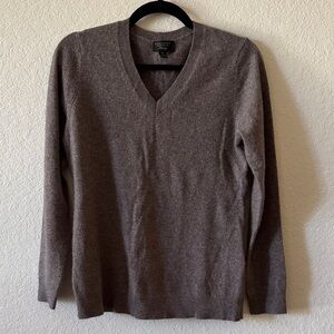 Charter Club Women’s Taupe/Brown V-Neck Sweater